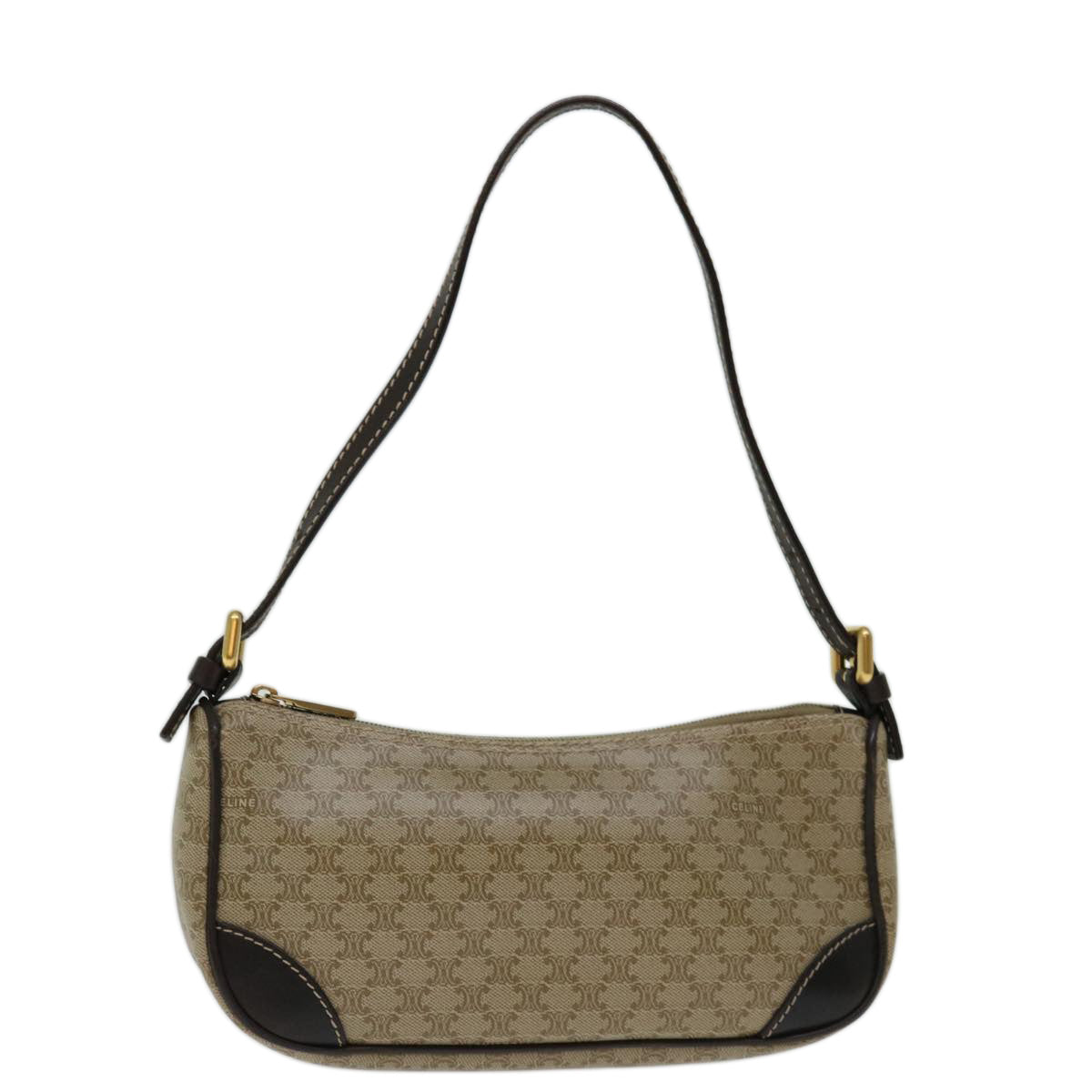 Luxury CELINE Macadam Canvas Accessory Pouch PVC Beige  68843