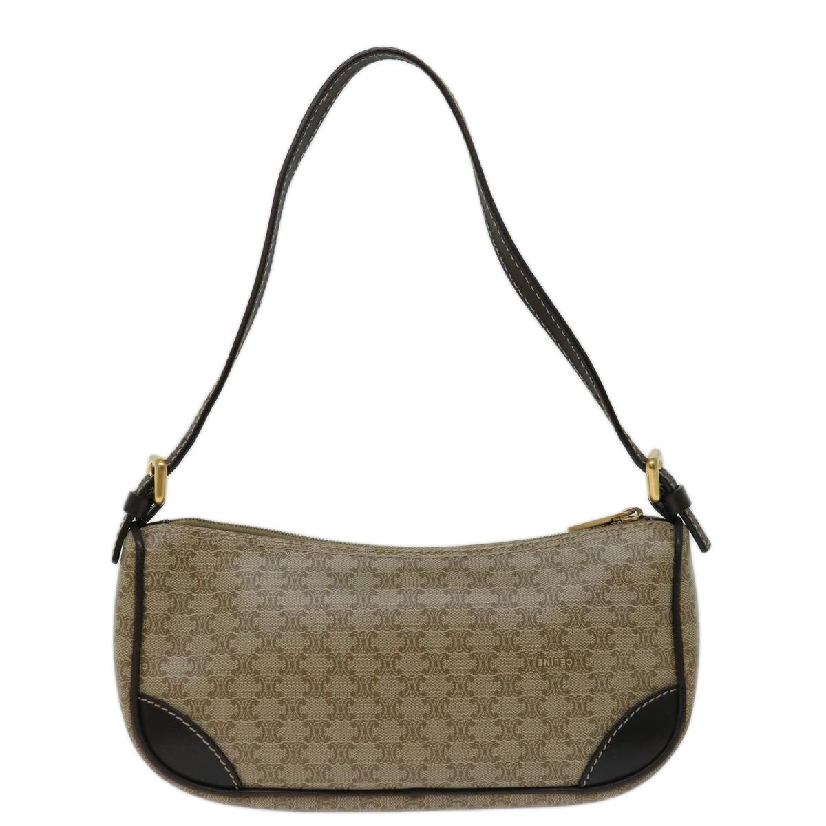 Luxury CELINE Macadam Canvas Accessory Pouch PVC Beige  68843