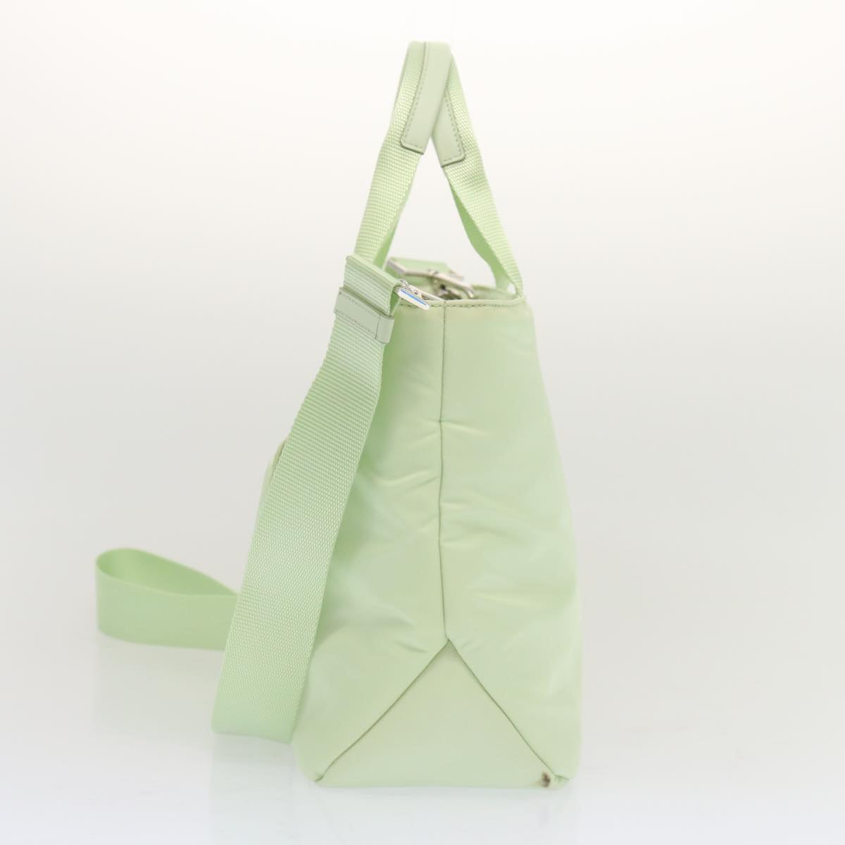 PRADA Hand Bag Nylon 2way Light Green Auth 68918A