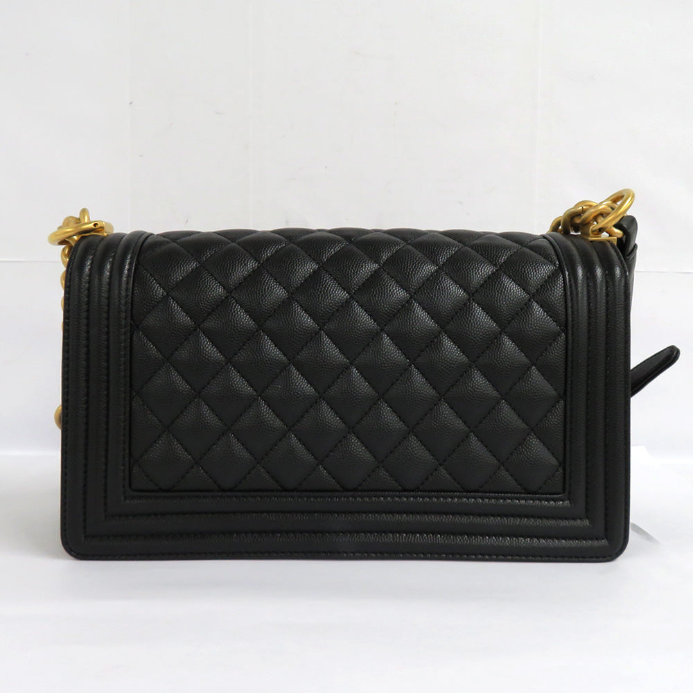 CHANEL CHANEL BOY CHANEL 25 Handbag A67086 Matrasse Chain Shoulder Bag Black   G  Caviar S