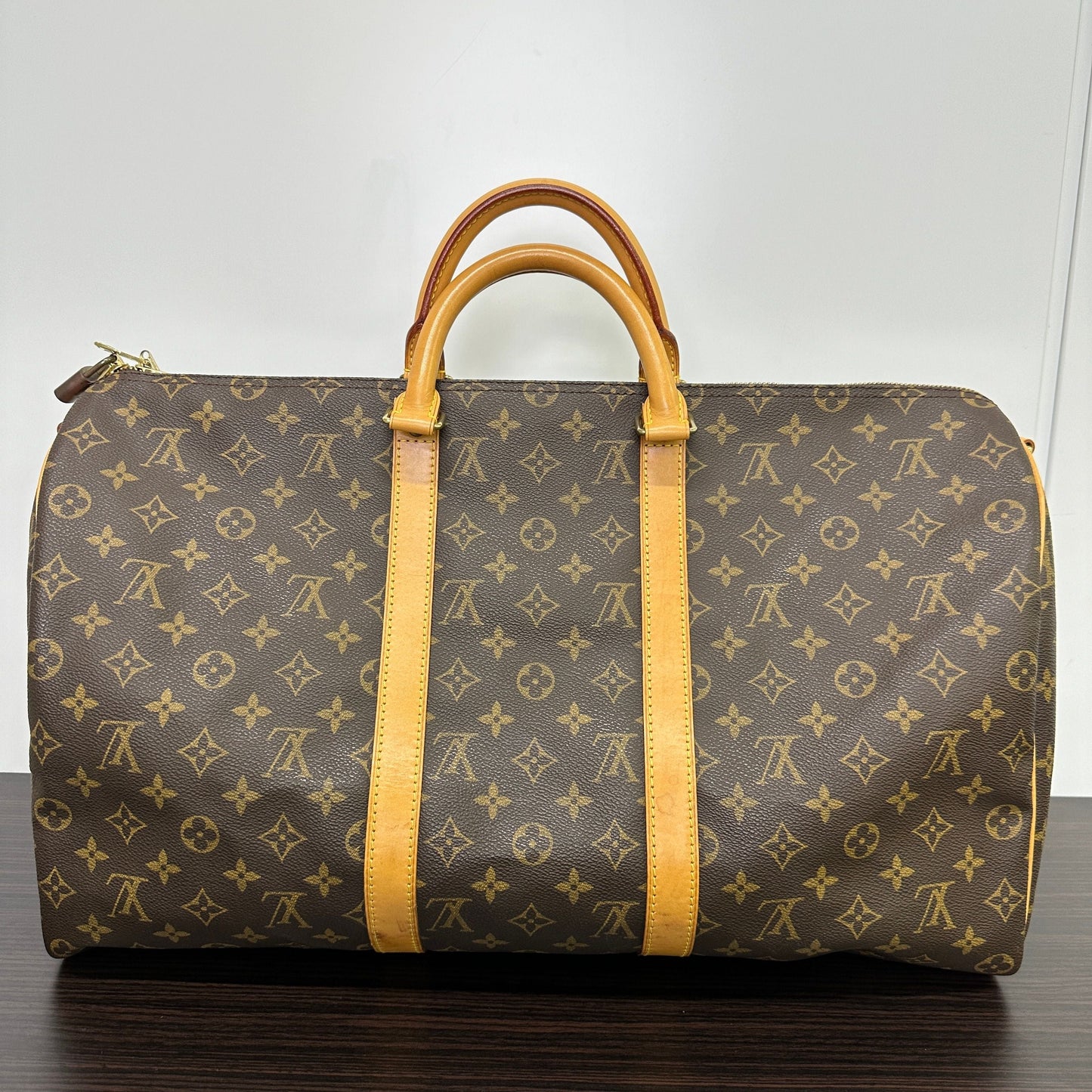 Louis Vuitton Monogram Keepall 55 Boston Bag Brown LB122741