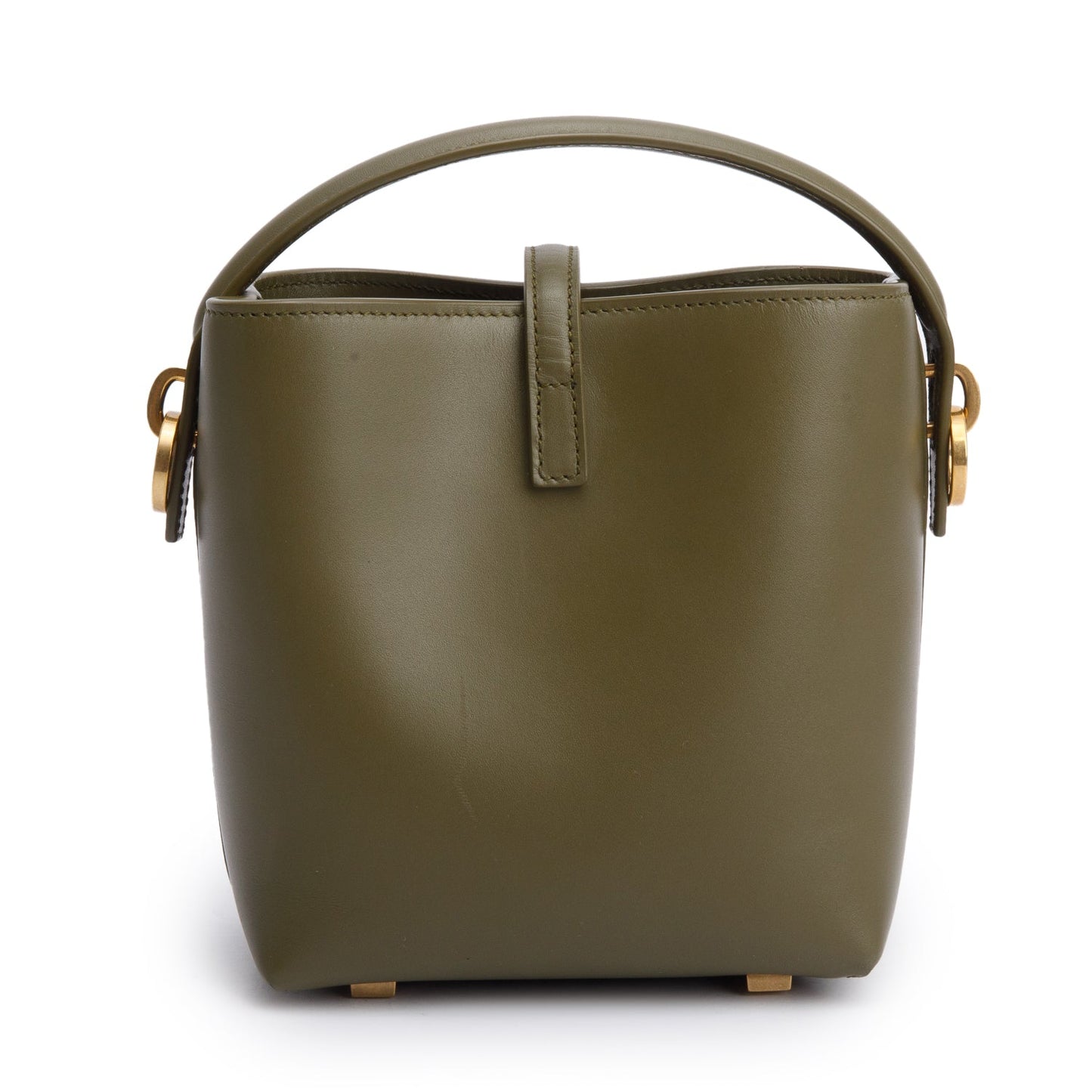 Saint Laurent 2024 Olive Shiny Calfskin Le 37 Mini Bucket Bag