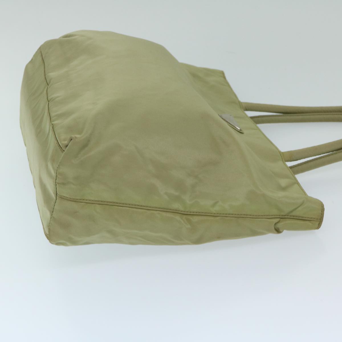PRADA Hand Bag Nylon Beige Auth 69076