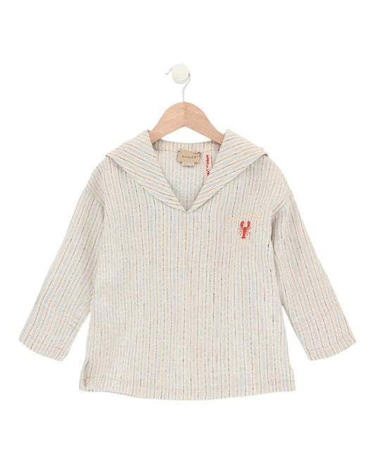 Gucci Boys Striped Linen Top