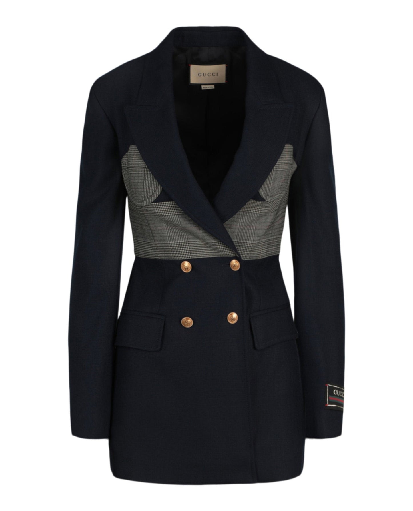 Gucci Womens Double Breasted Corset Blazer
