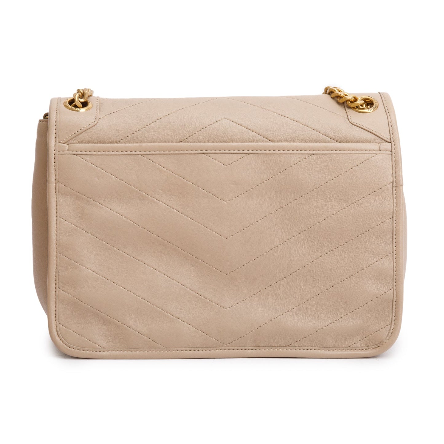 Saint Laurent 2020 Beige Lambskin Matelasse Monogram Medium Niki Chain Satchel