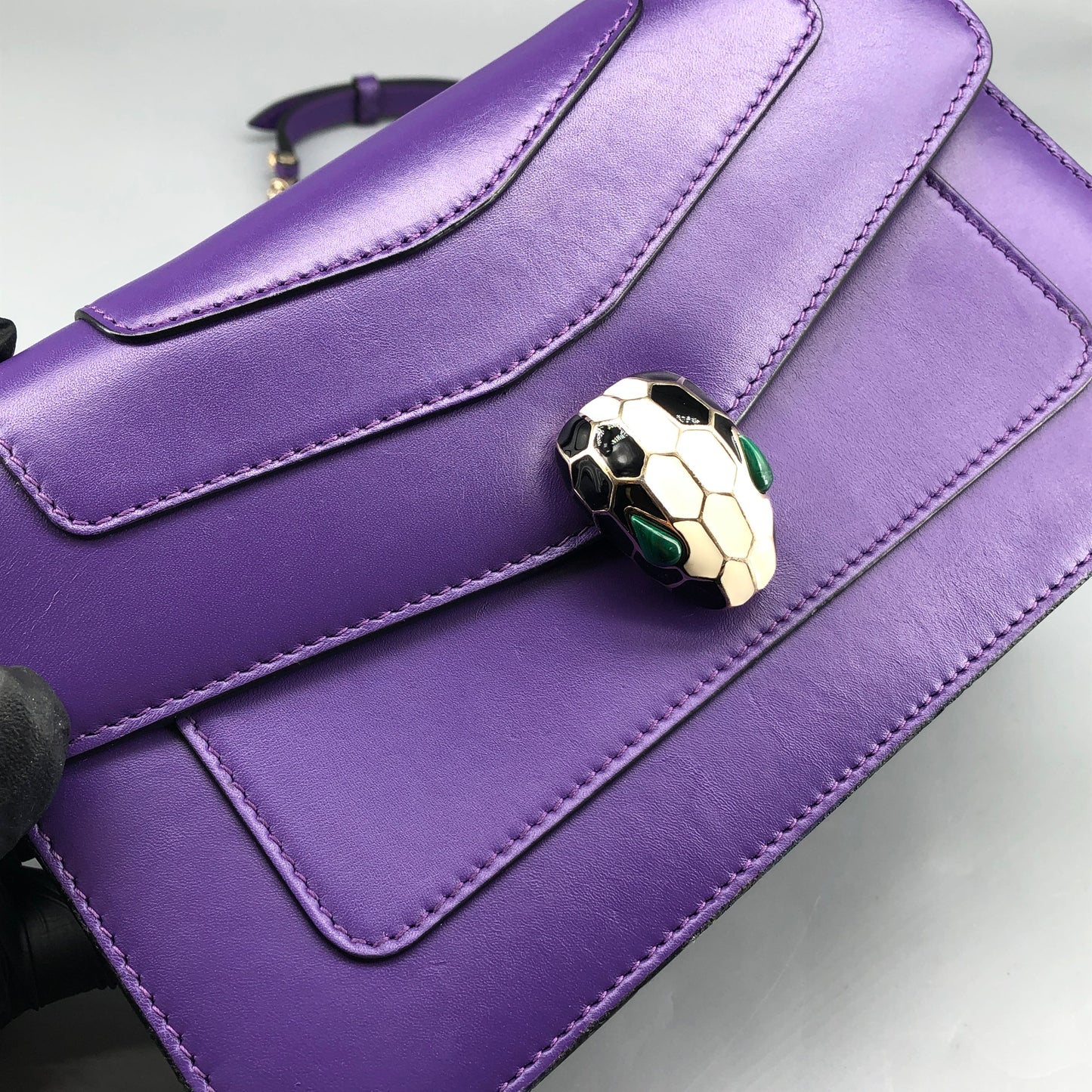 Bulgari Purple Serpenti Forever Flap Shoulder Bag