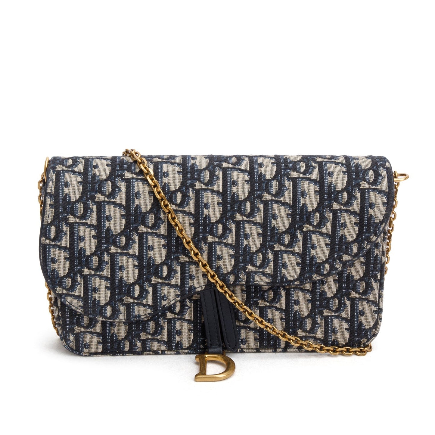 Christian Dior 2026 Oblique Jacquard Saddle Pouch with Chain