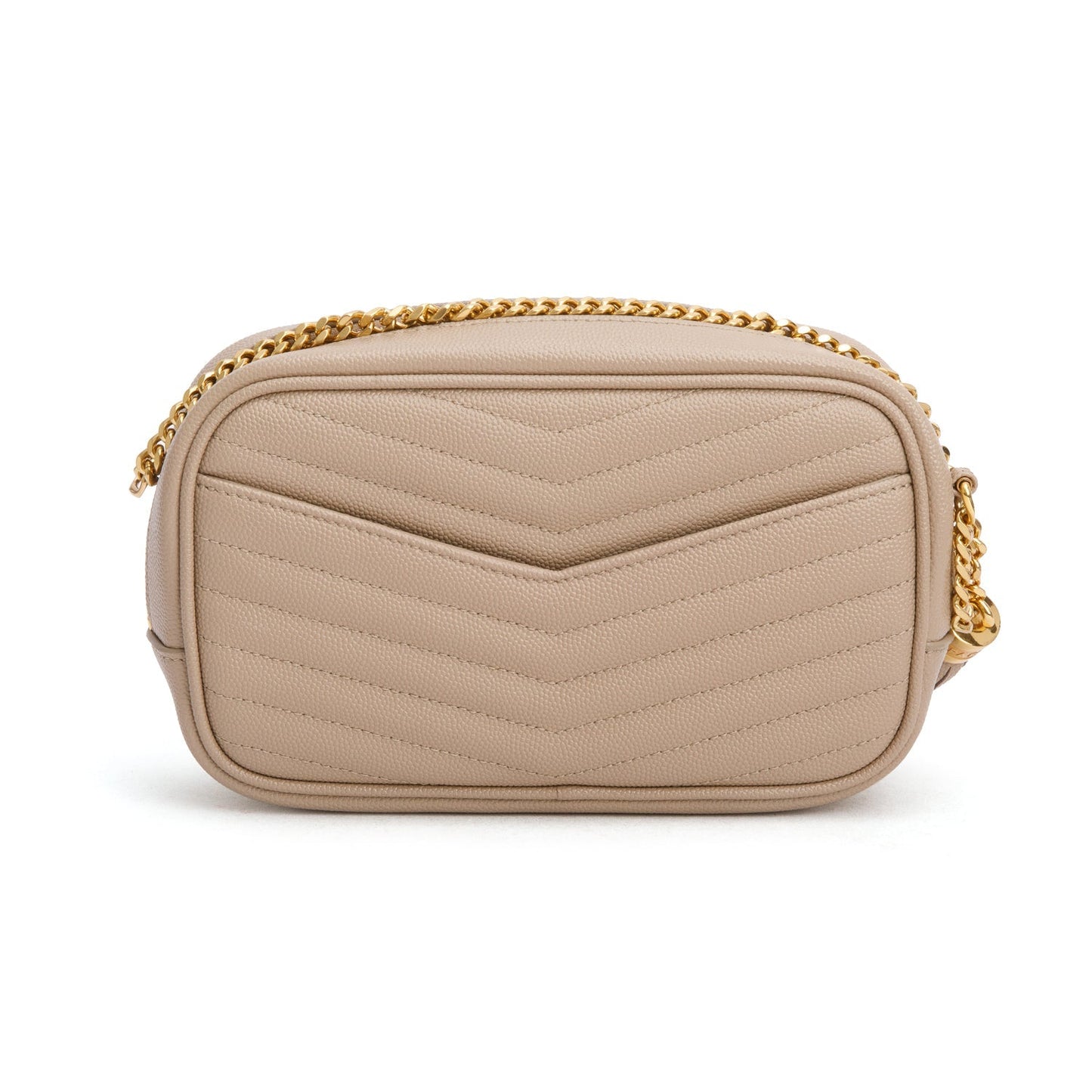 Saint Laurent 2022 Beige Grain de Poudre Matelasse Mini Lou Camera Bag