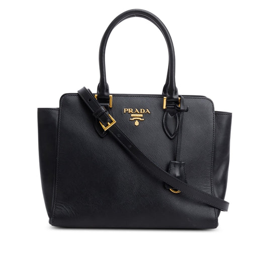 Prada Black Saffiano Soft Calf Leather Tote