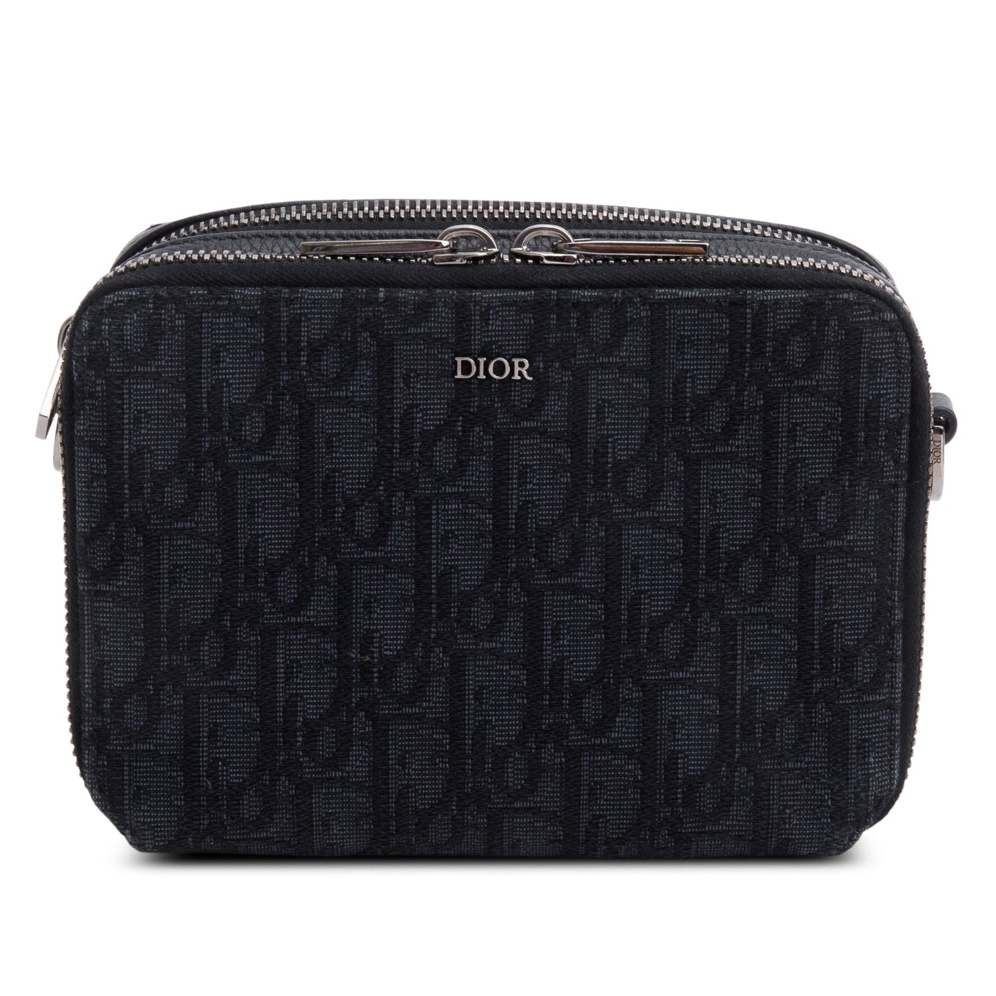 Christian Dior 2020 Black Oblique Jacquard Zipped Pouch