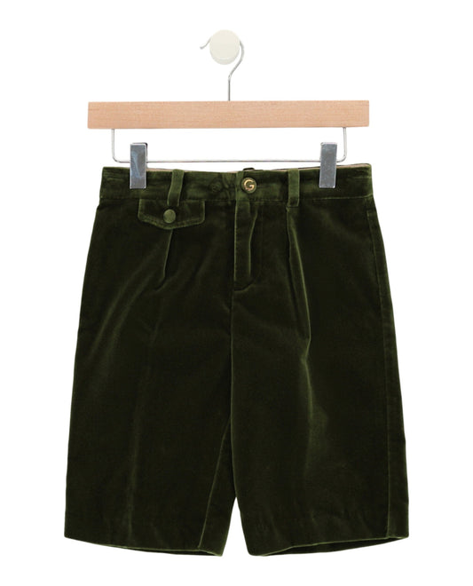 Gucci Boys Pleated Velvet Shorts