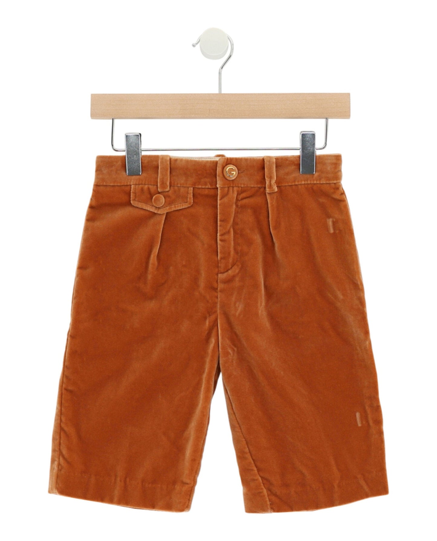 Gucci Boys Pleated Velvet Shorts