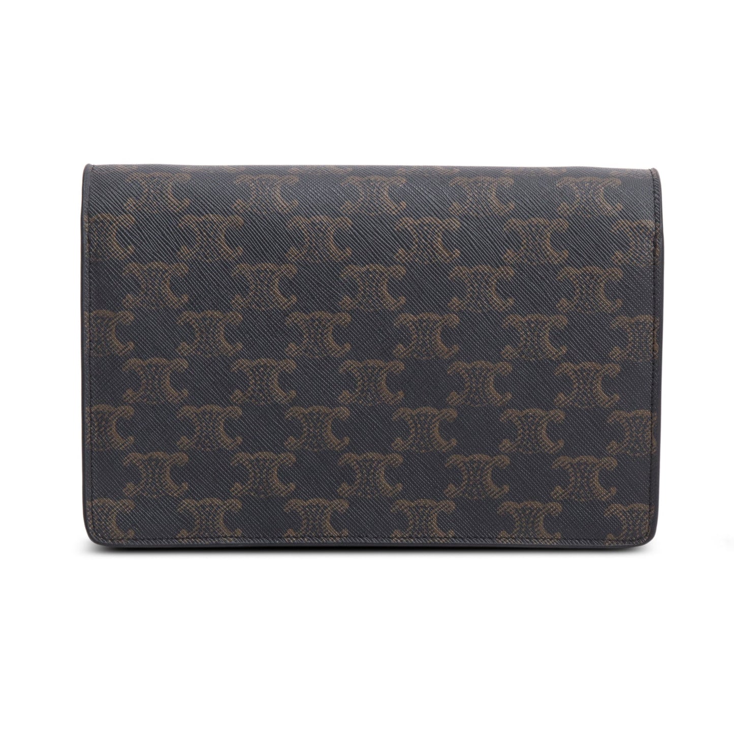 Celine 2022 Triomphe Canvas Lambskin Wallet on Strap
