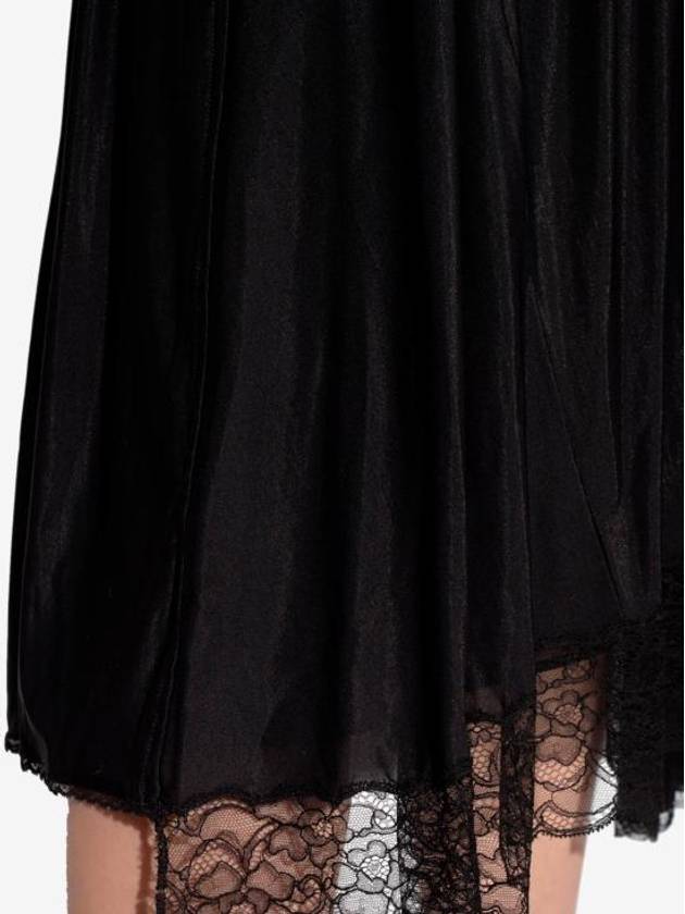 Luxury Balenciaga Trending 2026 Lace Trimmed A-Line Skirt Black