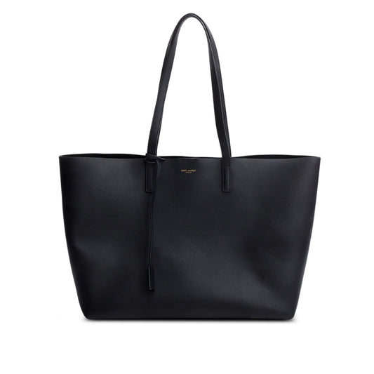 Saint Laurent 2024 Black Leather E/W Shopping Tote