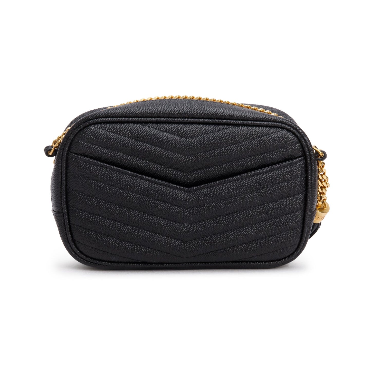 Saint Laurent Black Quilted Calfskin Matelasse Leather Mini Lou Camera Bag
