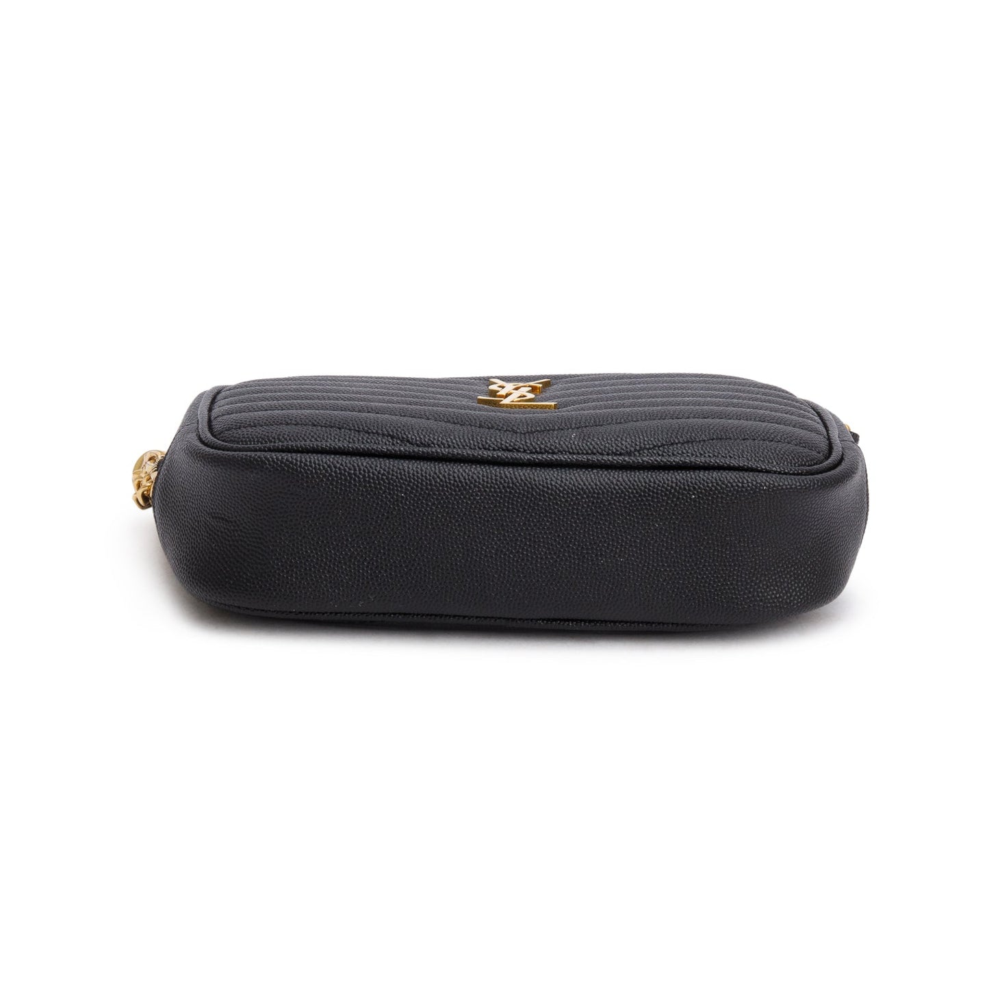 Saint Laurent Black Quilted Calfskin Matelasse Leather Mini Lou Camera Bag