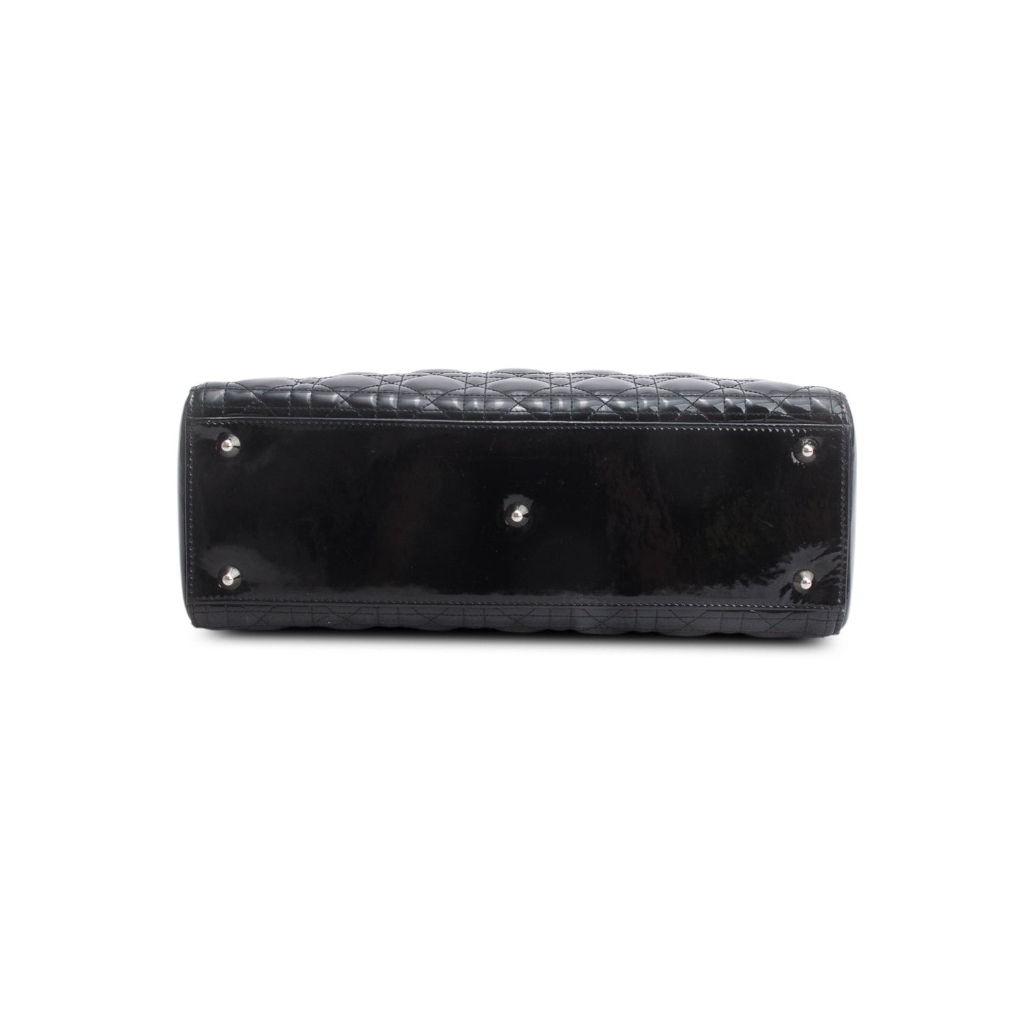 Christian Dior Black Cannage Patent Leather Large Lady Dior