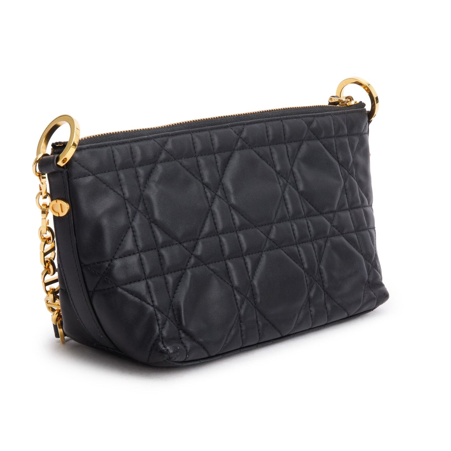 Christian Dior 2025 Black Macrocannage Lambskin Diorstar Hobo Bag