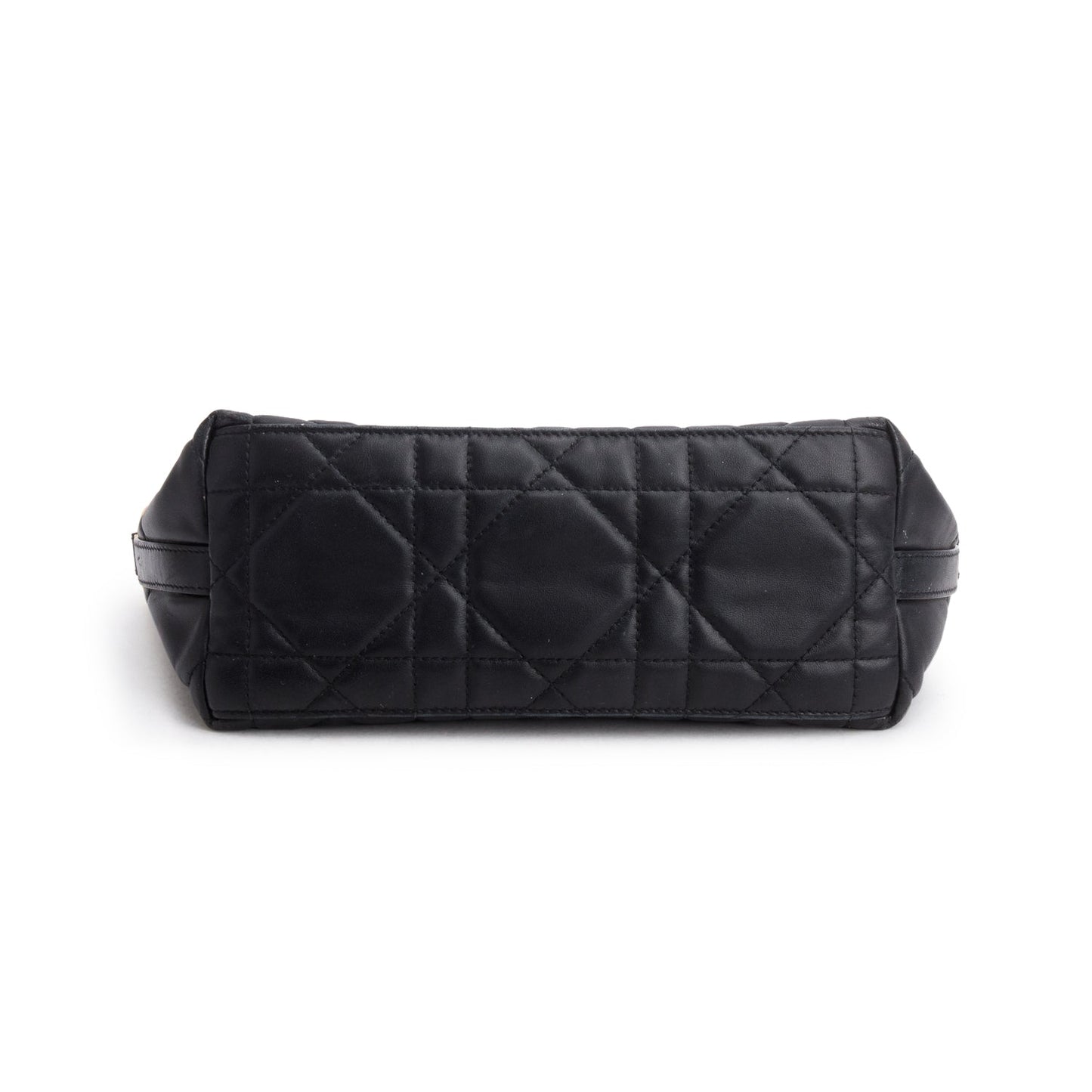 Christian Dior 2025 Black Macrocannage Lambskin Diorstar Hobo Bag