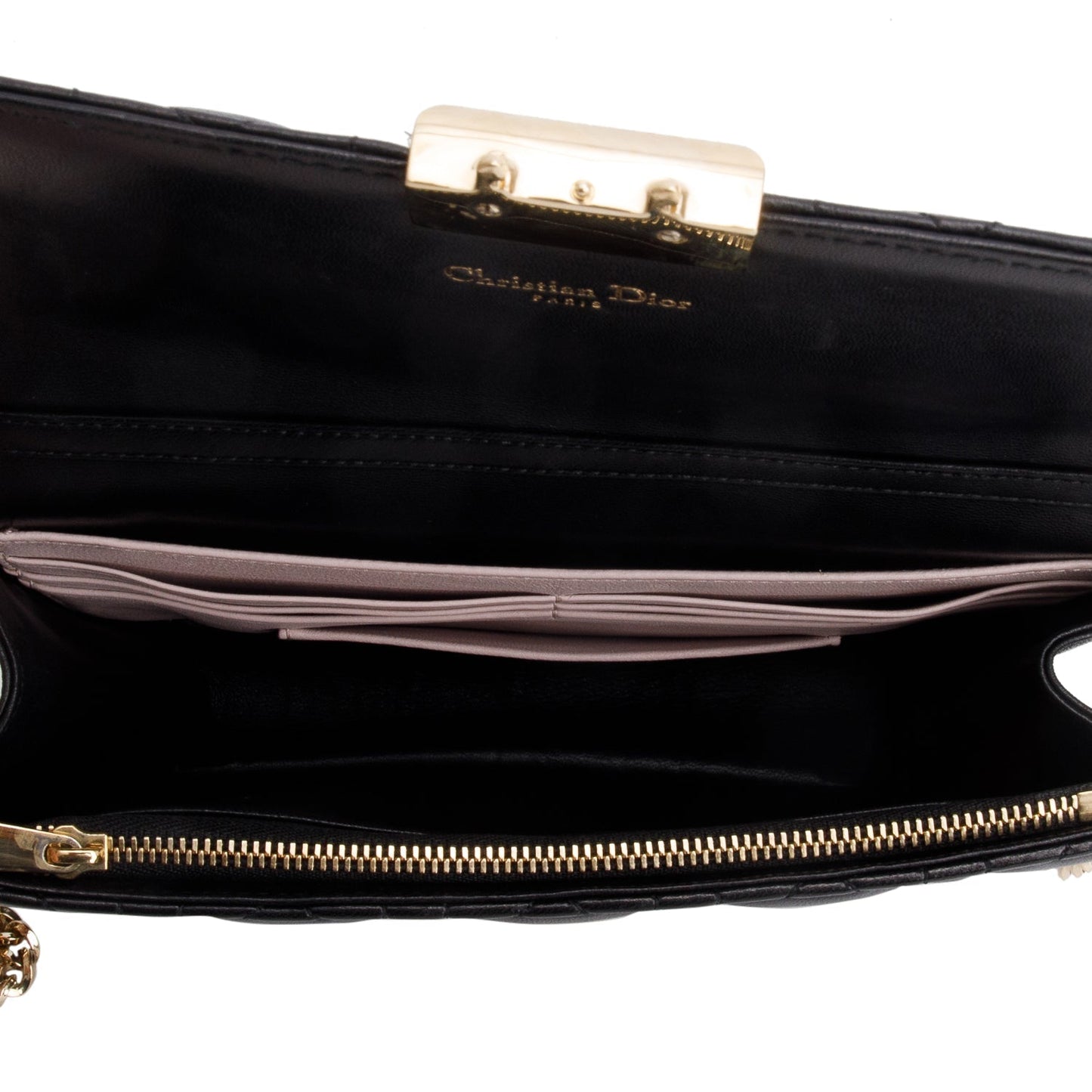 Christian Dior Black Lambskin Cannage Miss Dior Promenade Pouch