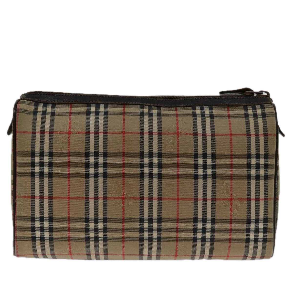 Luxury BurberrySs Nova Check Clutch Bag Canvas Beige Auth 69517
