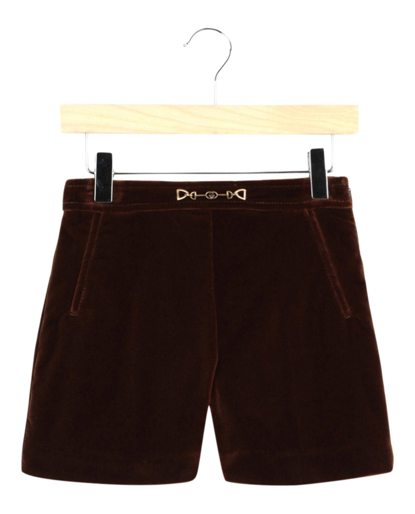 Gucci Unisex-Child Horsebit Velvet Shorts