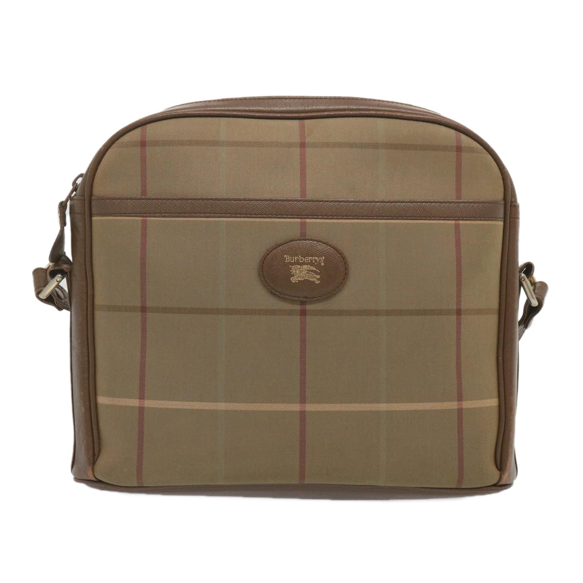 Luxury BurberrySs Nova Check Shoulder Bag Canvas Beige Auth 69572