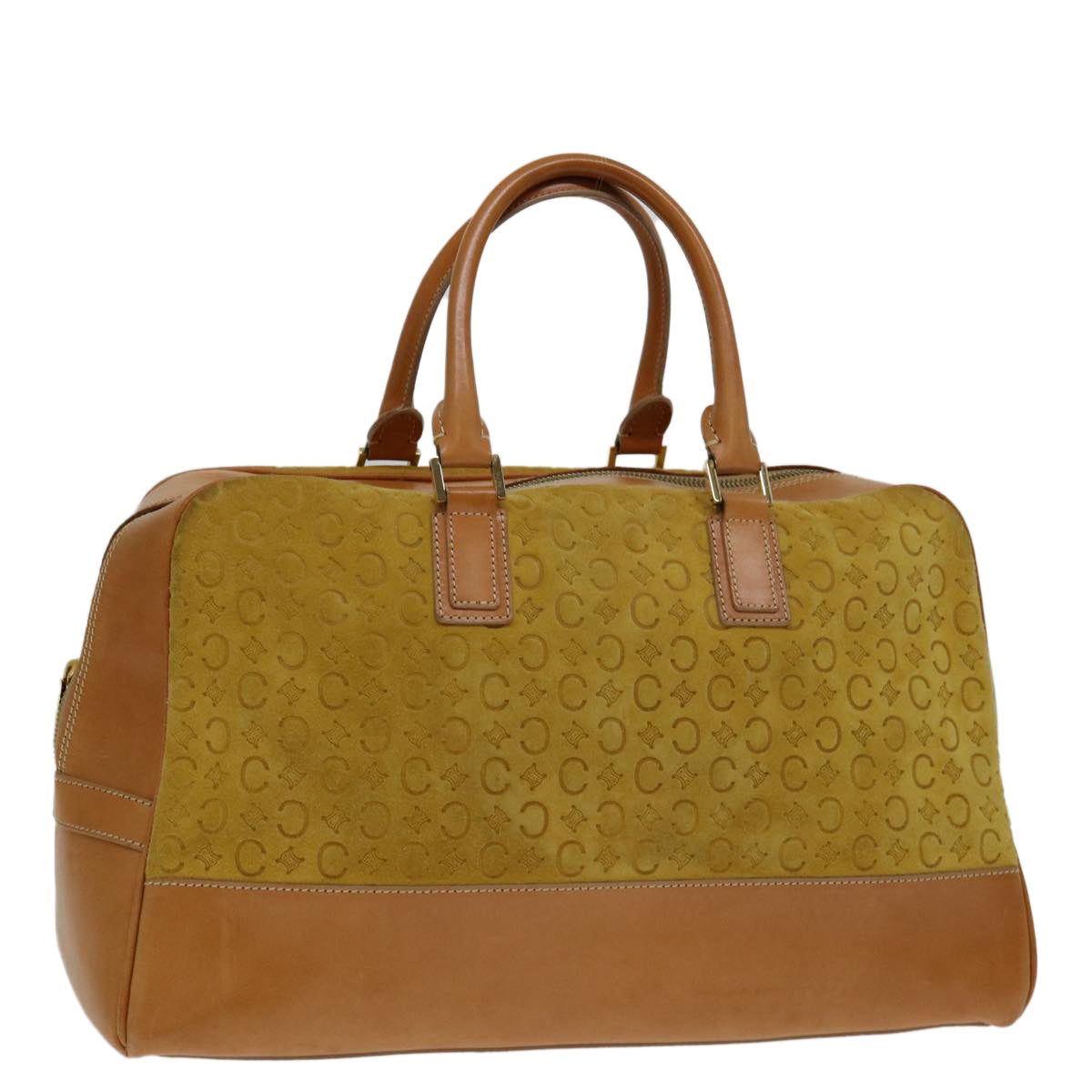 Luxury CELINE C Macadam Canvas Hand Bag Yellow  69573