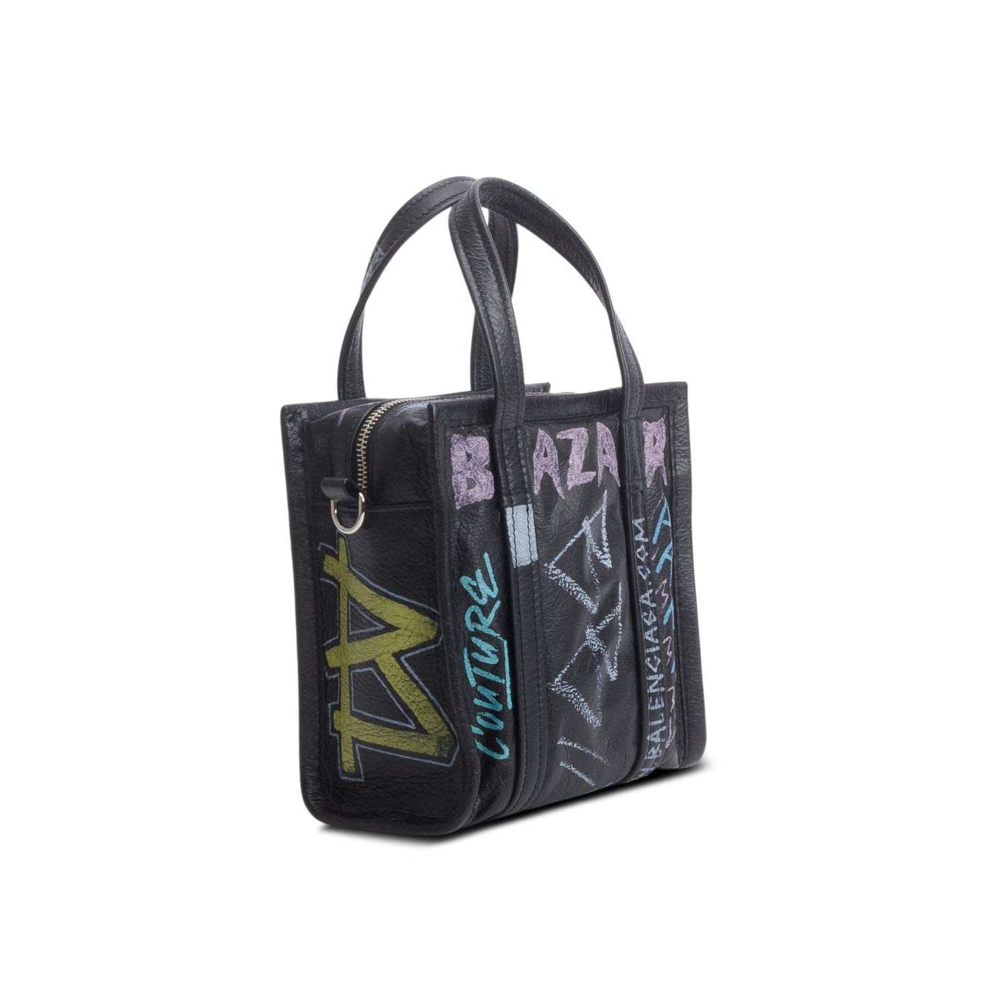 Balenciaga Agneau Leather Graffiti All Over XS Shopper Tote