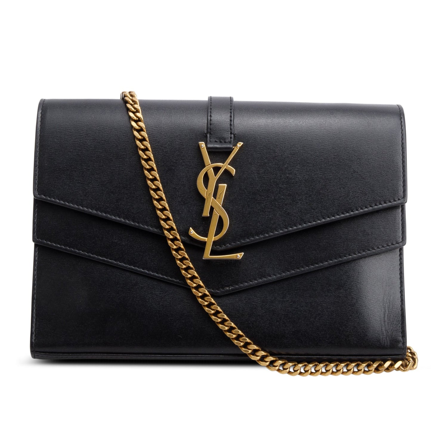 Saint Laurent Black Sulpice Leather Chain Wallet