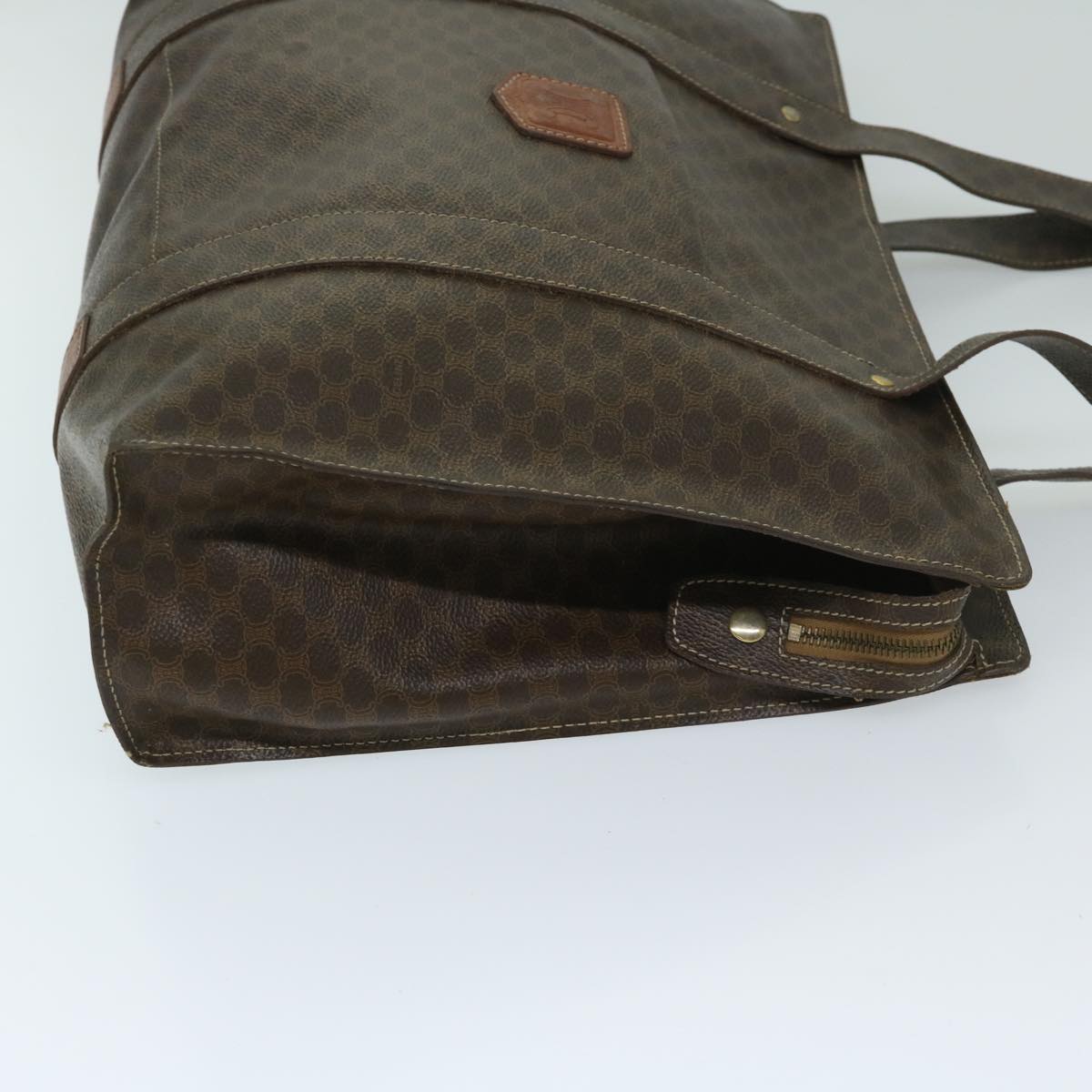Luxury CELINE Macadam Canvas Tote Bag PVC Leather Brown  69630