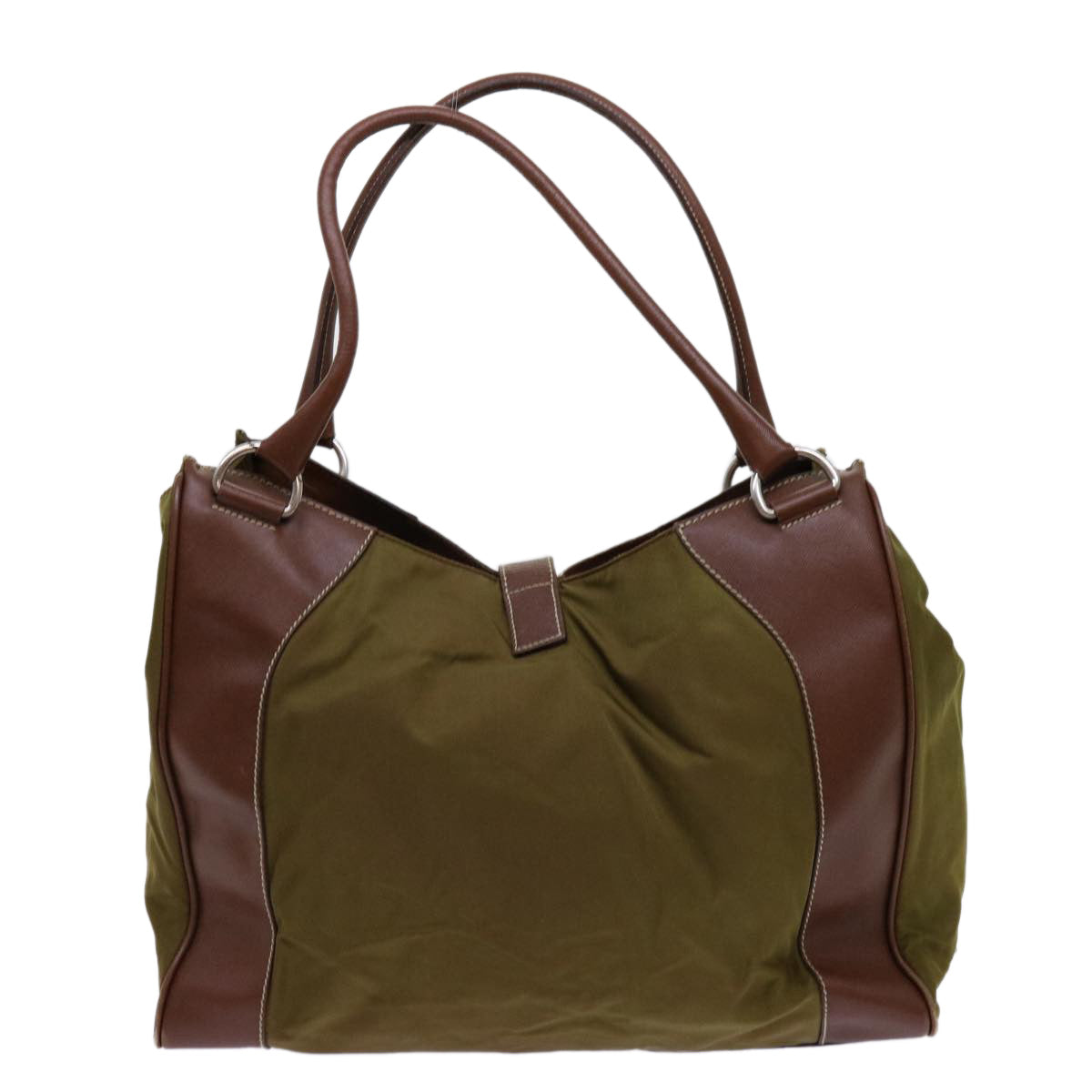 PRADA Tote Bag Nylon Khaki Auth 69650