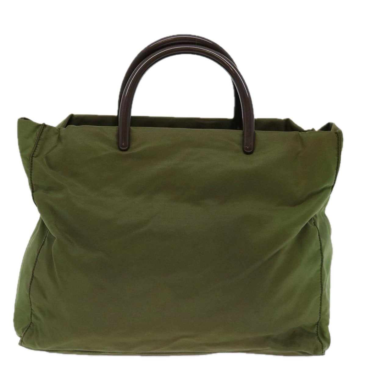PRADA Hand Bag Nylon Khaki Auth 69657