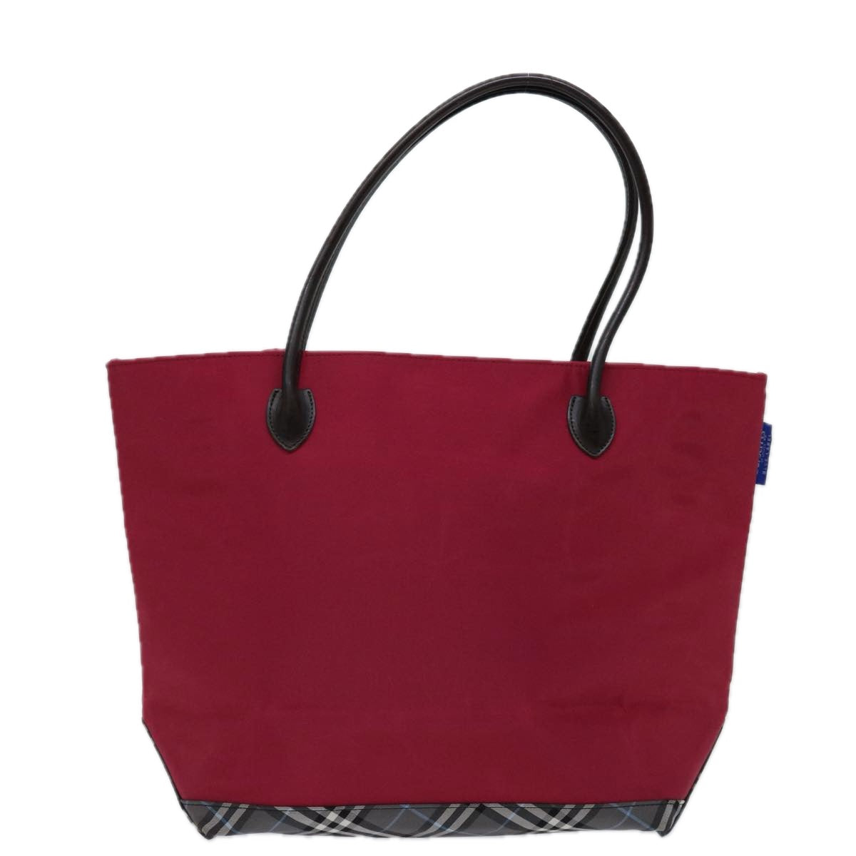 Luxury BurberrySs Blue Label Tote Bag Nylon Red Auth 69693