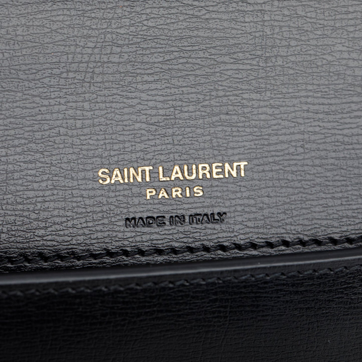 Saint Laurent 2024 Black Smooth Leather Cassandre Phone Holder