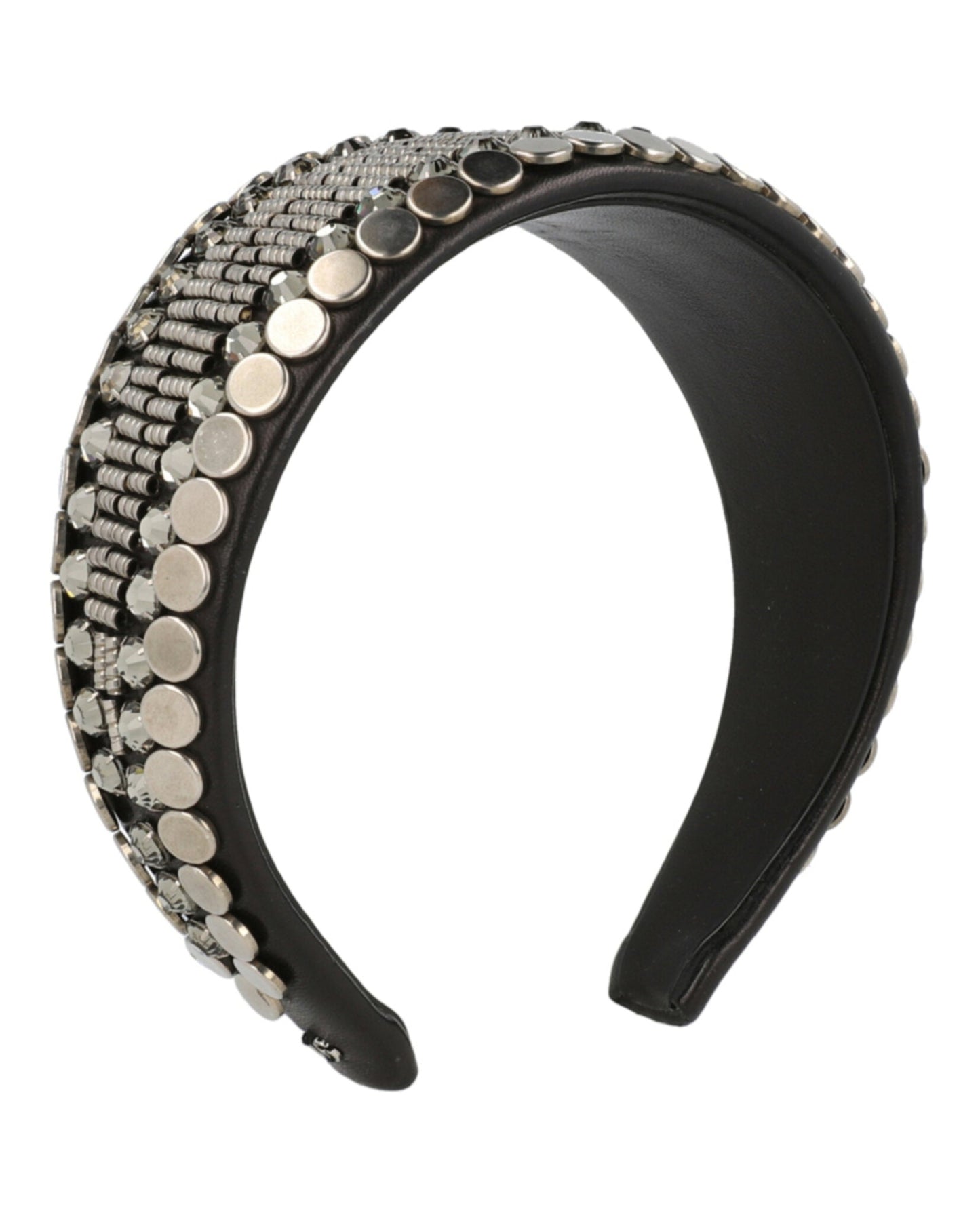 Gucci Womens Beaded Leather Headband