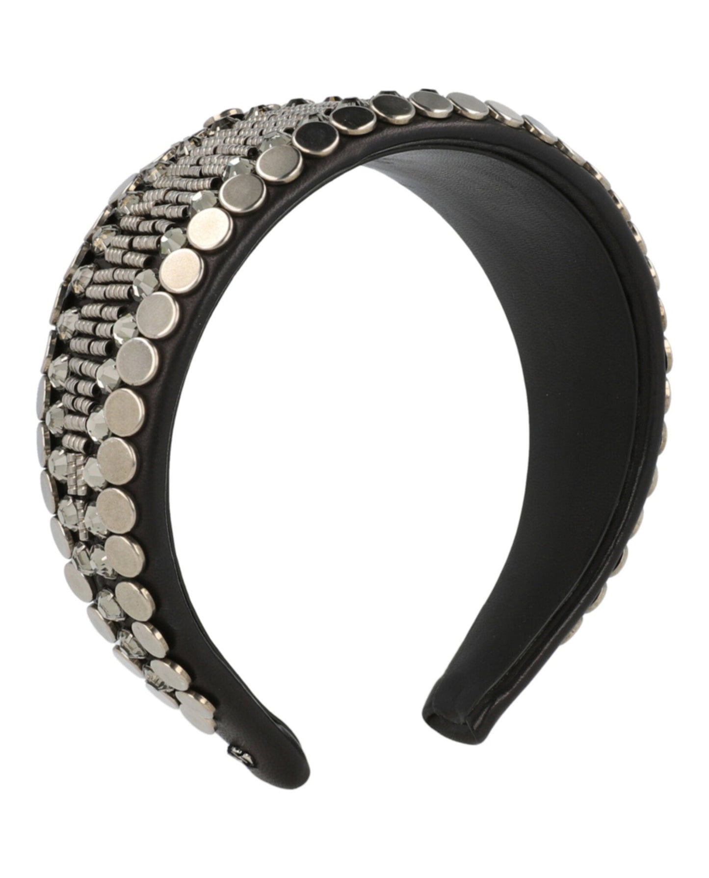 Gucci Womens Beaded Leather Headband