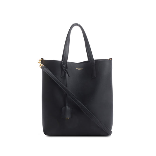 Saint Laurent 2023 Black Calfskin Leather Toy Shopping Tote