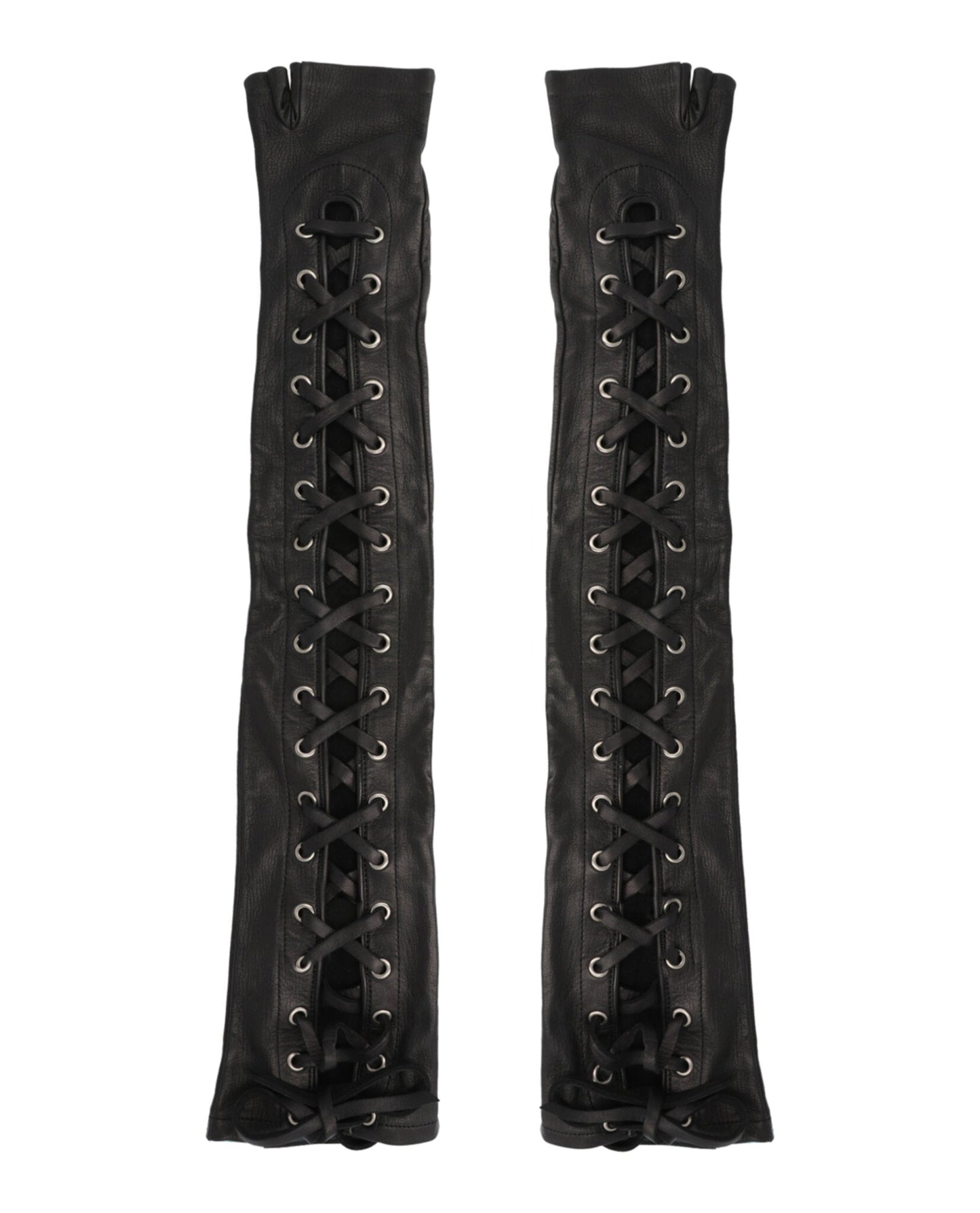 Gucci Womens Corset Lacing Fingerless Gloves