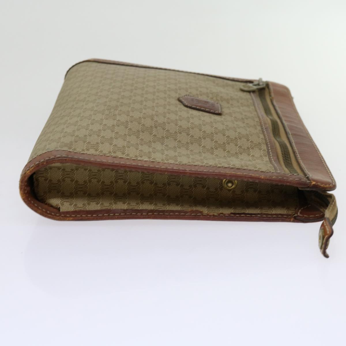 Luxury CELINE Macadam Canvas Clutch Bag PVC Beige Brown 69774