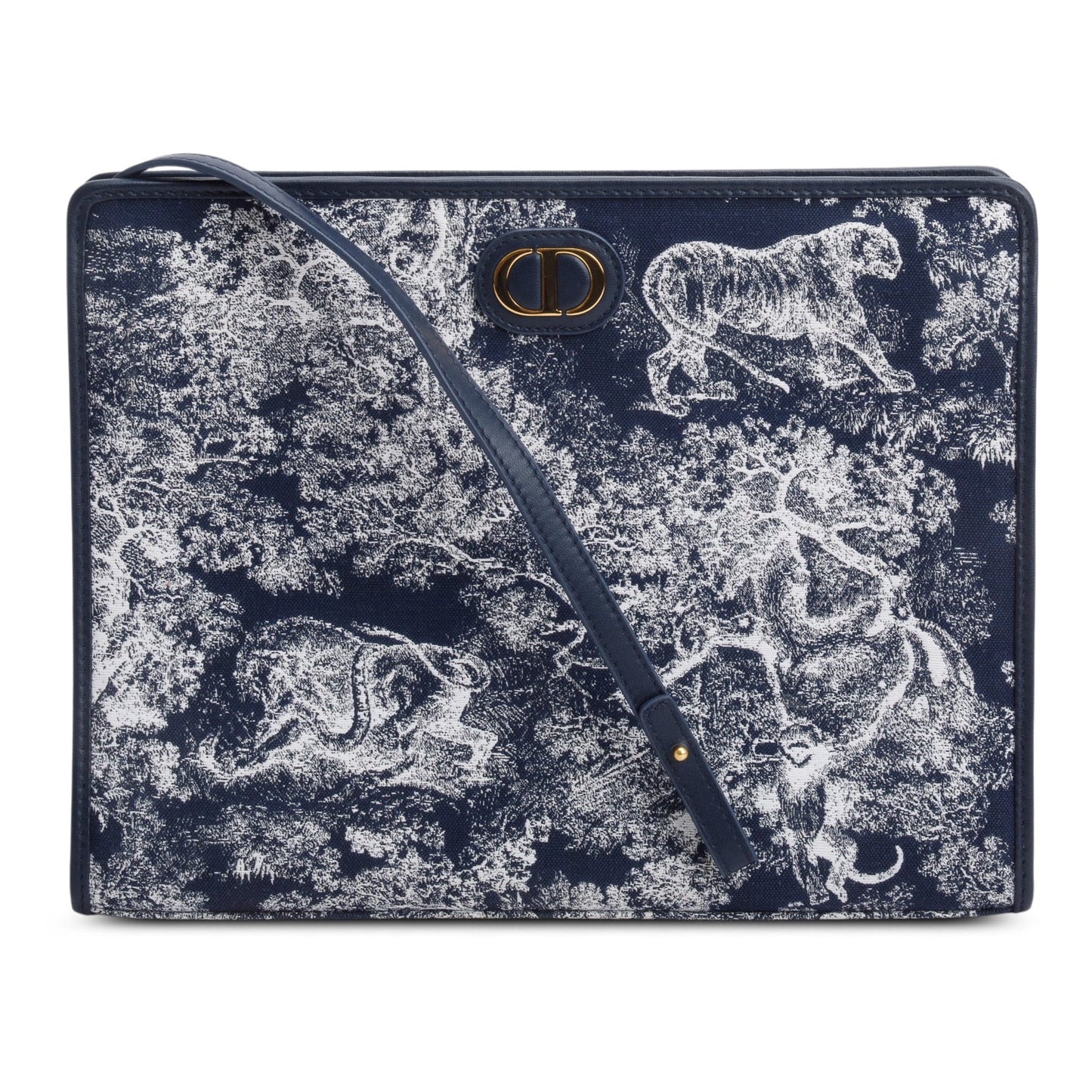 Christian Dior 2026 Blue Toile de Jouy Reverse Jacquard Dea 30 Montaigne Pouch