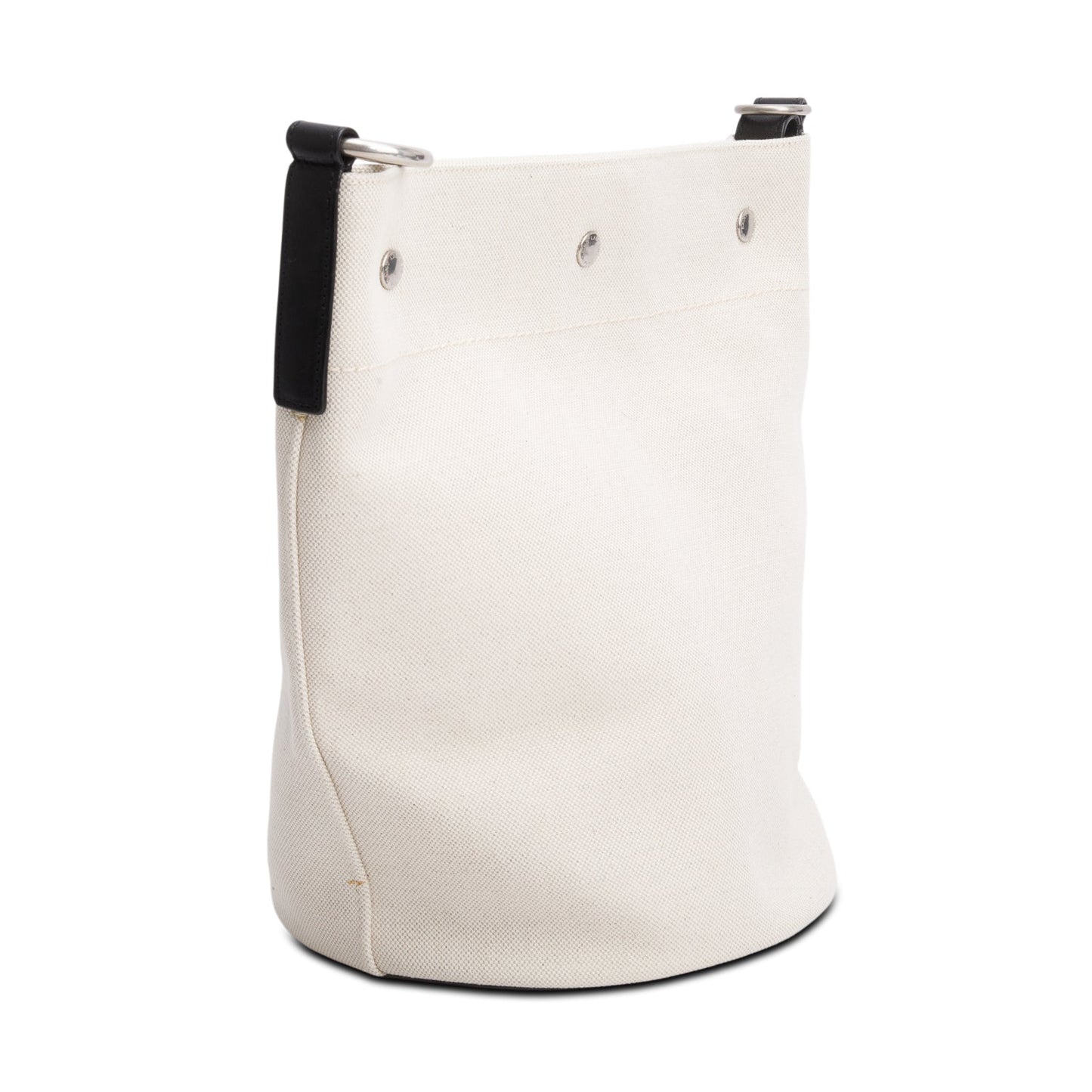 Saint Laurent 2022 Beige Linen Rive Gauche Bucket Bag
