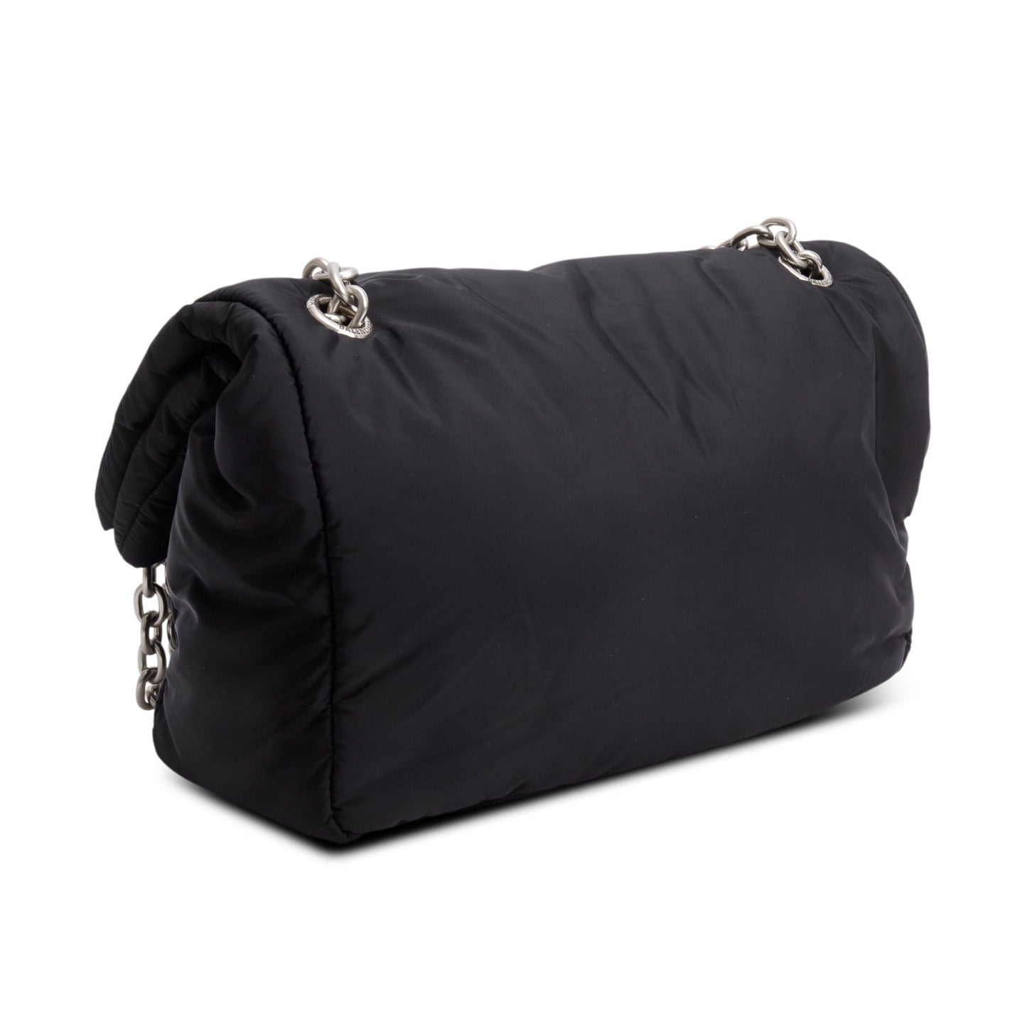 Balenciaga Black Nylon Mini Monaco BB Shoulder Bag