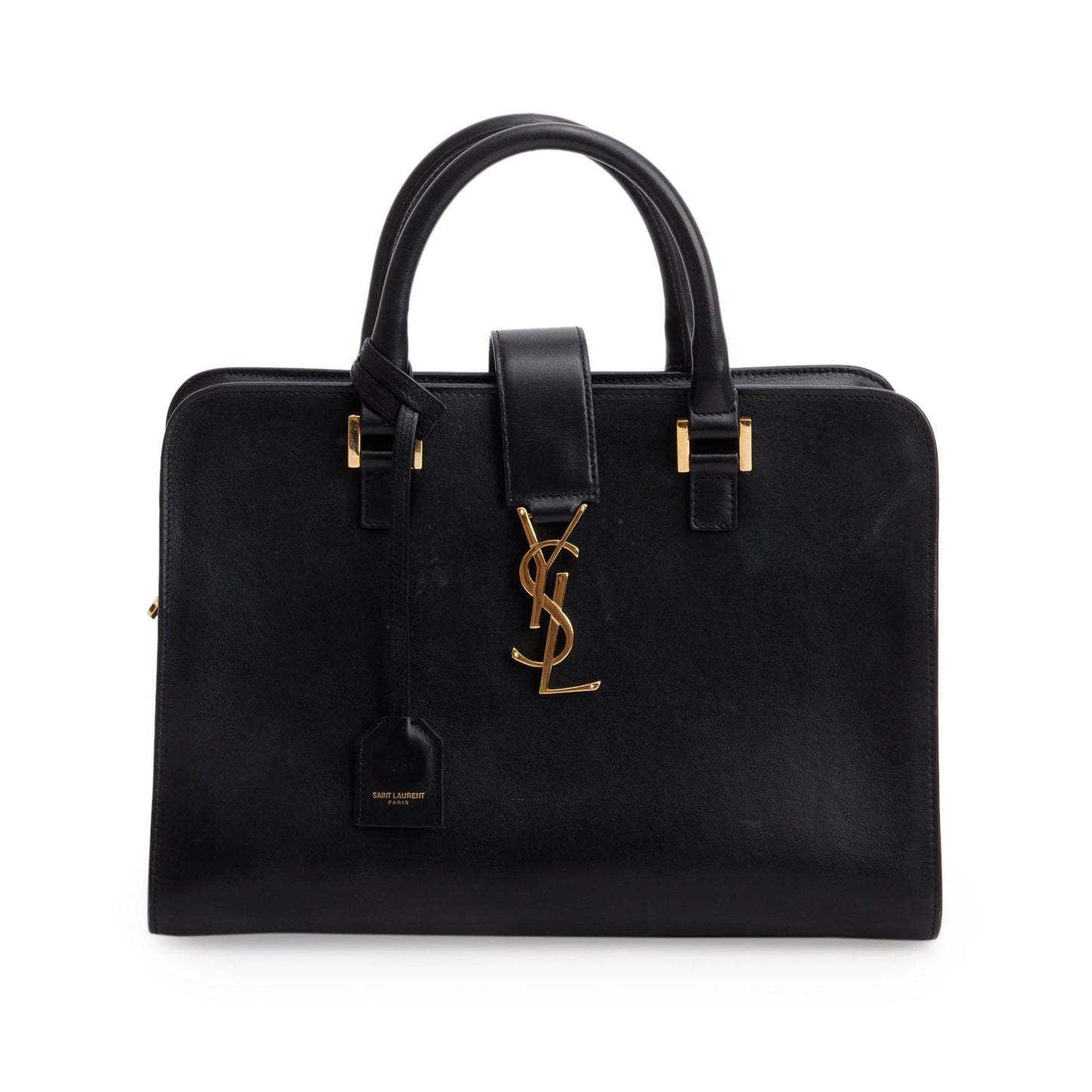 Saint Laurent Black Calfskin Leather Baby Cabas Tote Bag
