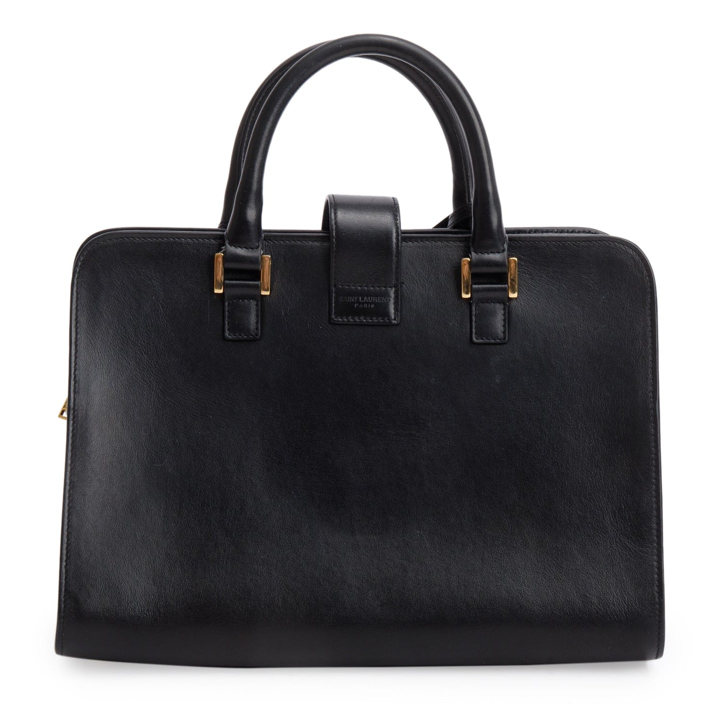 Saint Laurent Black Calfskin Leather Baby Cabas Tote Bag