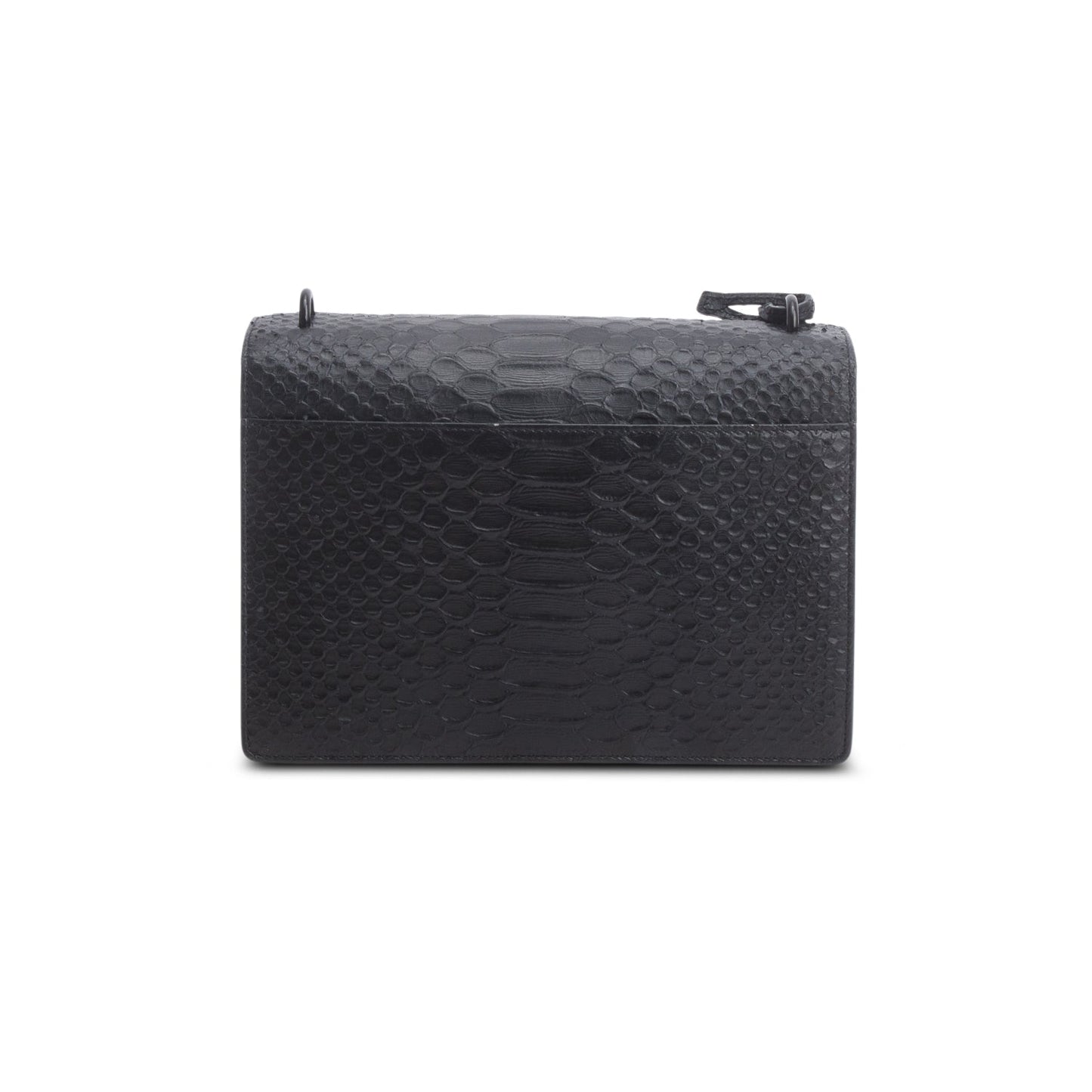 Saint Laurent So Black Python Embossed Calfskin Leather Medium Sunset Shoulder Bag