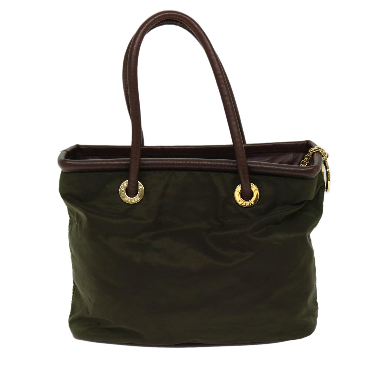 PRADA Hand Bag Nylon Khaki Auth 69940