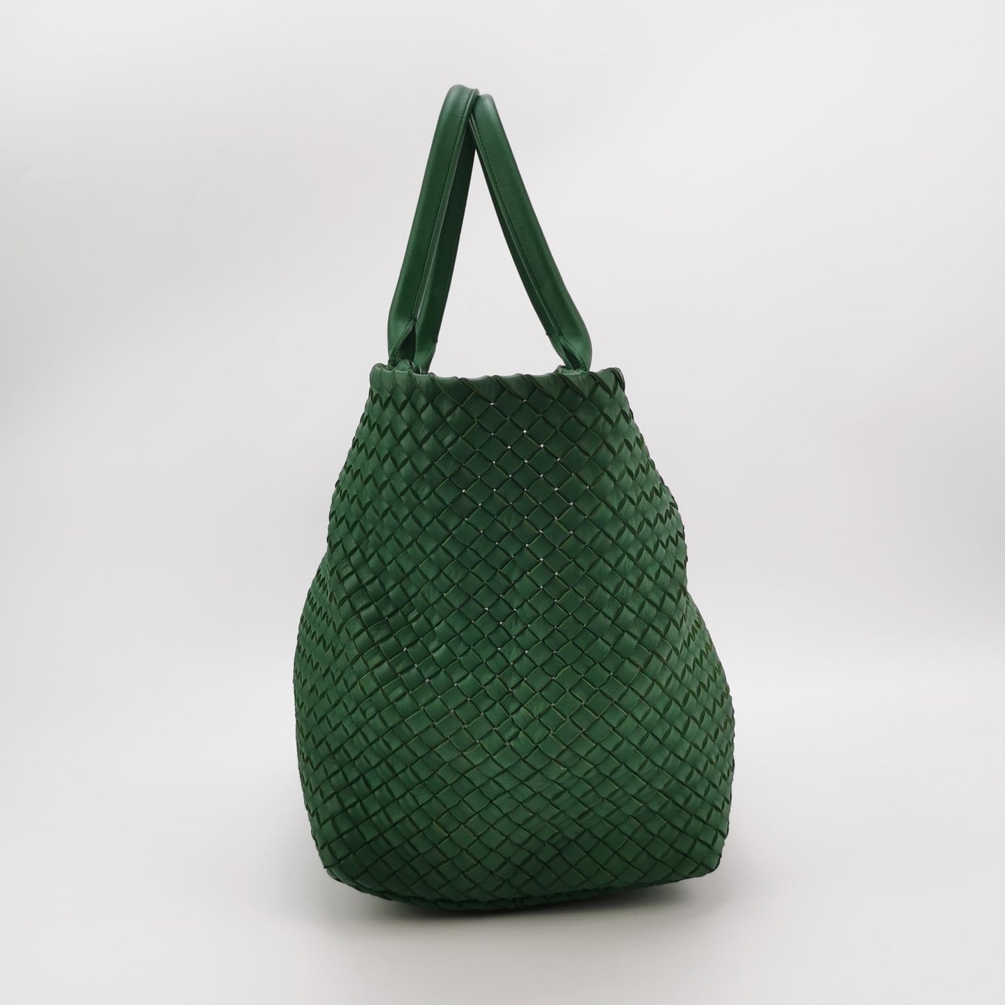 Bottega Veneta Cabat Tote Green Intreccio Leather 45cm